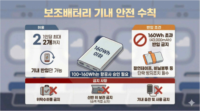 보조배터리 기내 안전 수칙