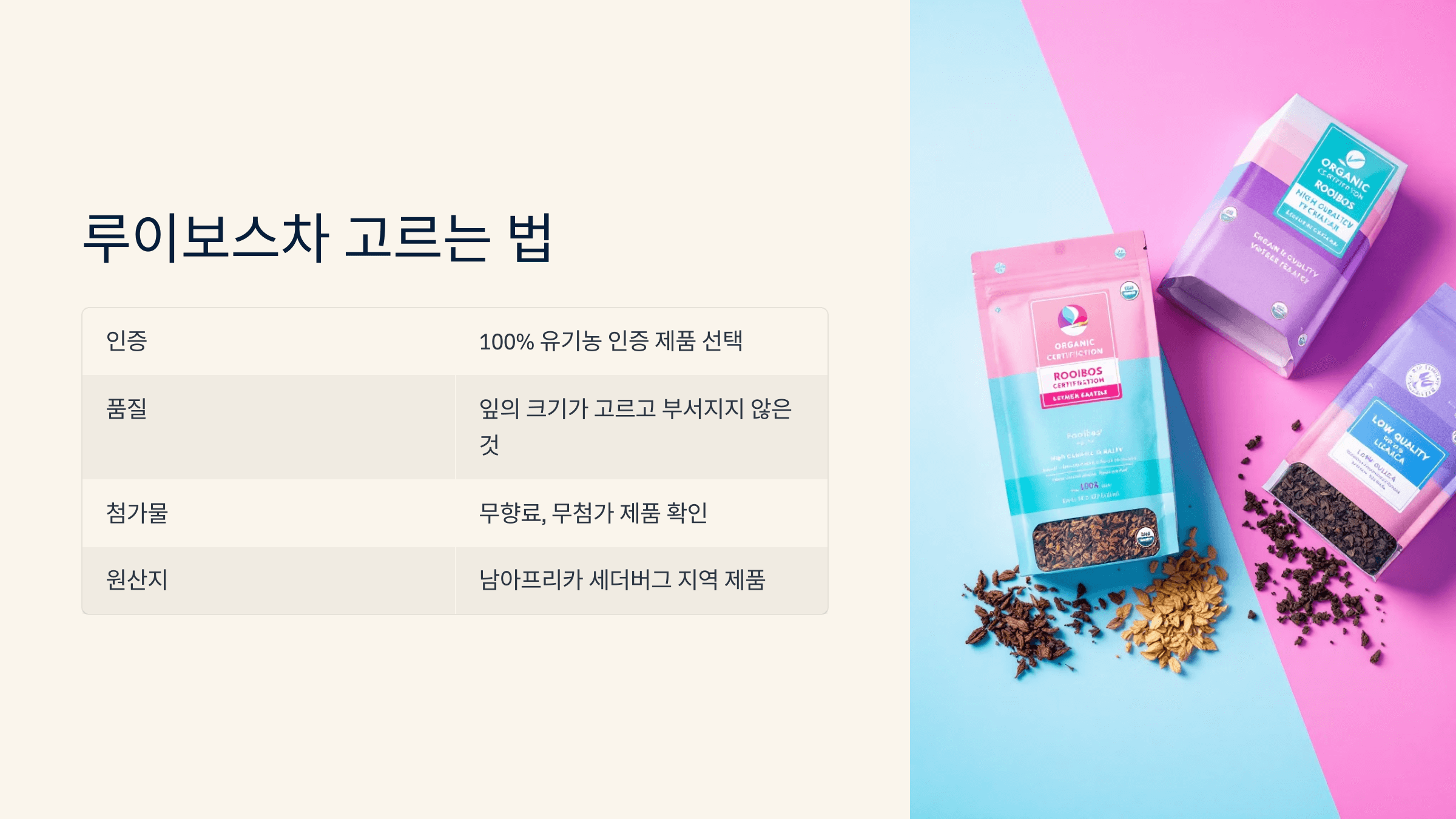 루이보스차 사진입니다.