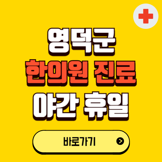 영덕군 야간 휴일 한의원 한방병원 찾기 ❘ 24시 일요일 주말 연휴 응급진료 추천 잘하는 곳