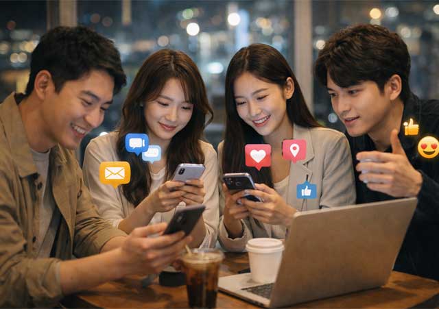 디지털 소통 모습