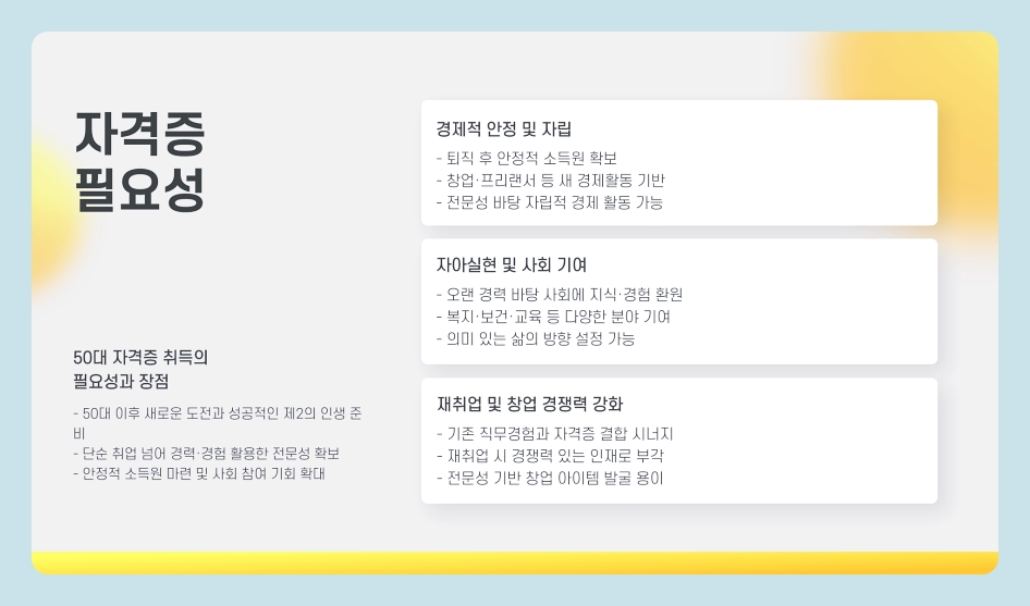 50대 자격증 추천 남성 여성 퇴직 후 유망 자격증 총정리