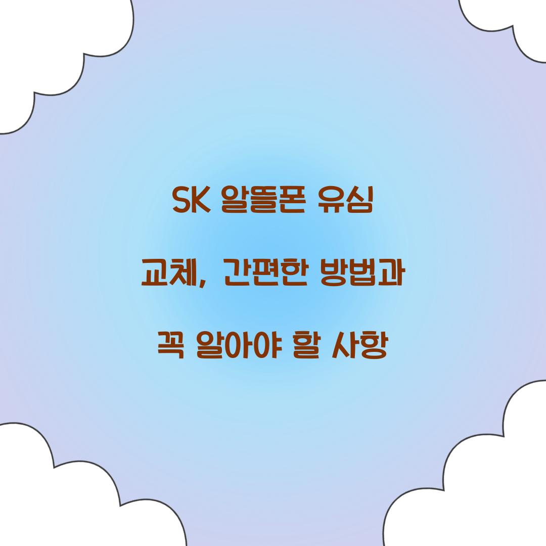 sk 알뜰폰 유심 교체
