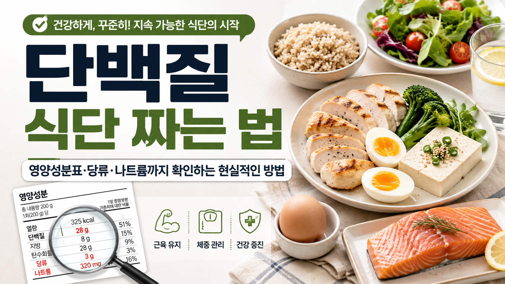 단백질 식단 짜는 법|영양성분표·당류·나트륨까지 확인하는 현실적인 방법