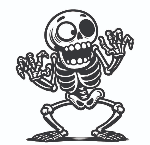 공포 영화를 연상시키는 해골 이미지