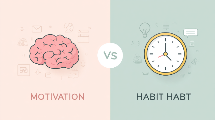 공부 의지와 학습 습관의 차이를 보여주는 인포그래픽