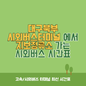 대구북부시외버스터미널에서 지보정류소 가는 시외버스 시간표 최신정보