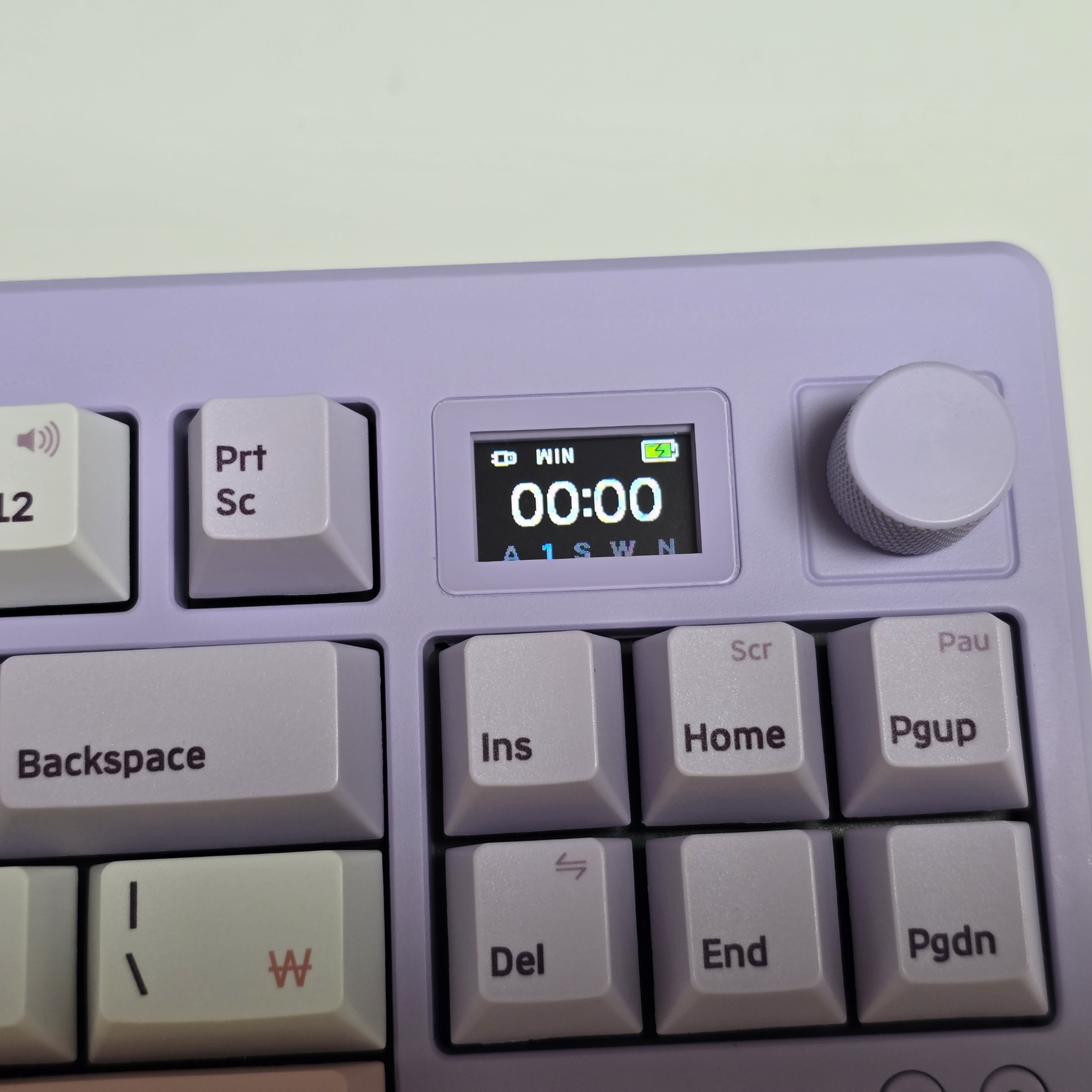 그루브스톤 엠스톤 GS85 라벤더 저소음 너울축 LCD, 노브