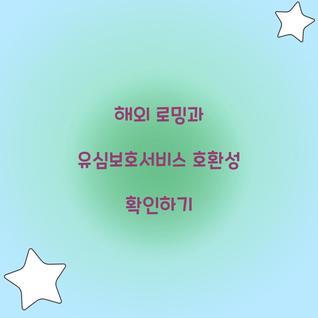 해외 로밍과 유심보호서비스의 호환성