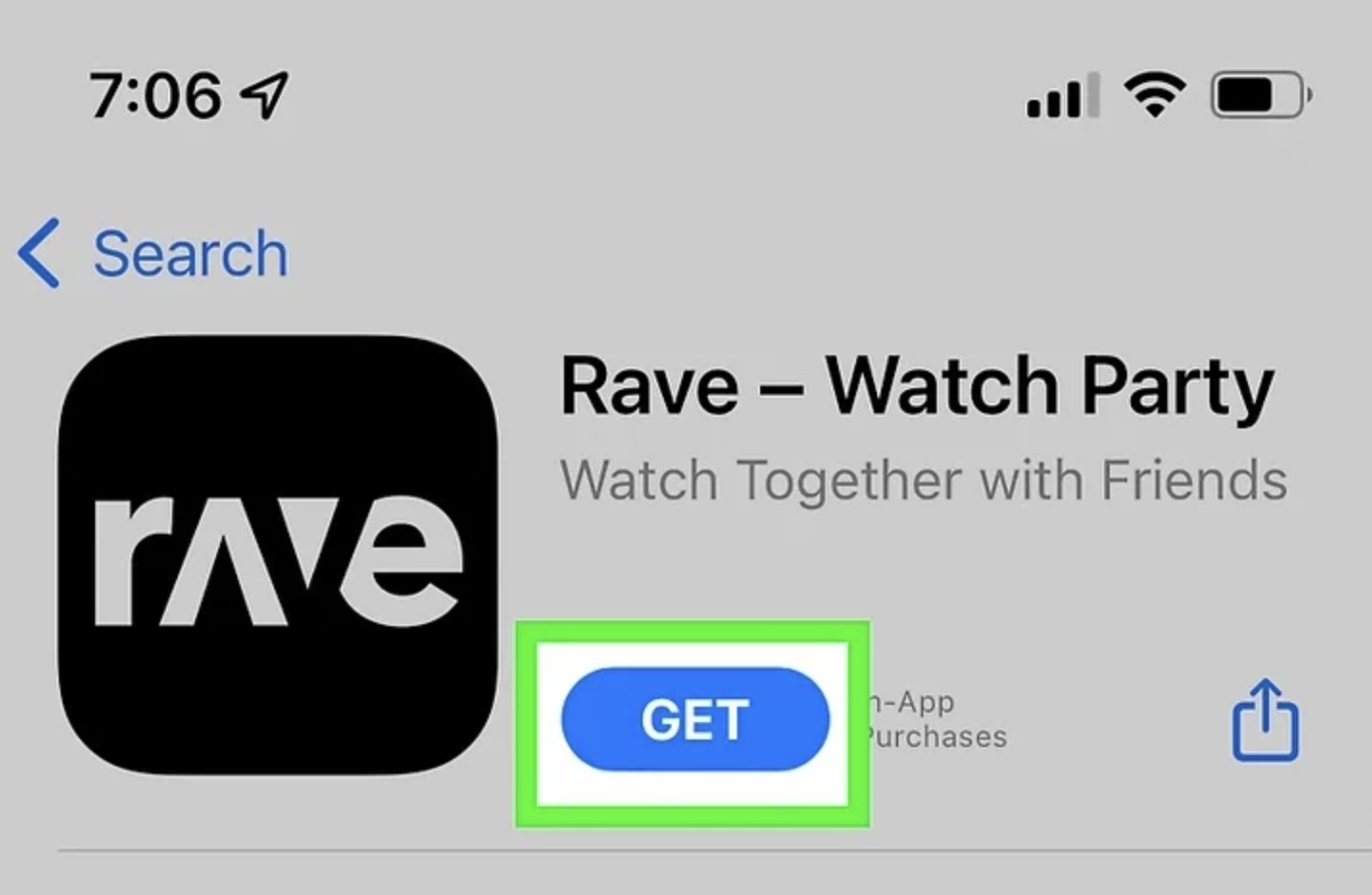 스토어에서 RAVE 검색1