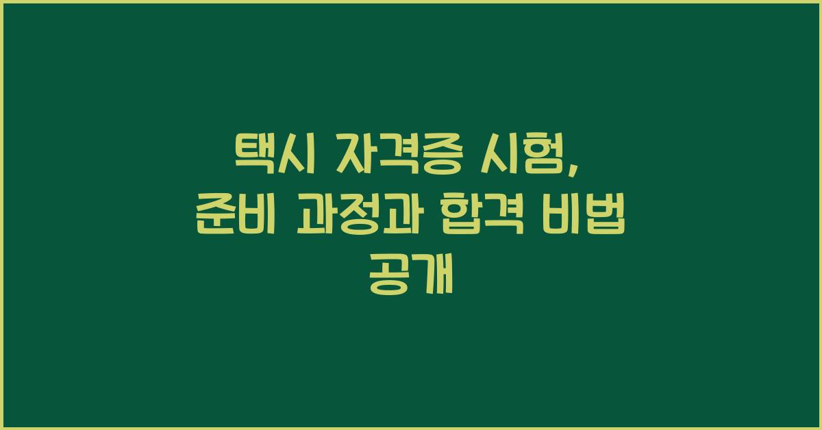 택시 자격증 시험