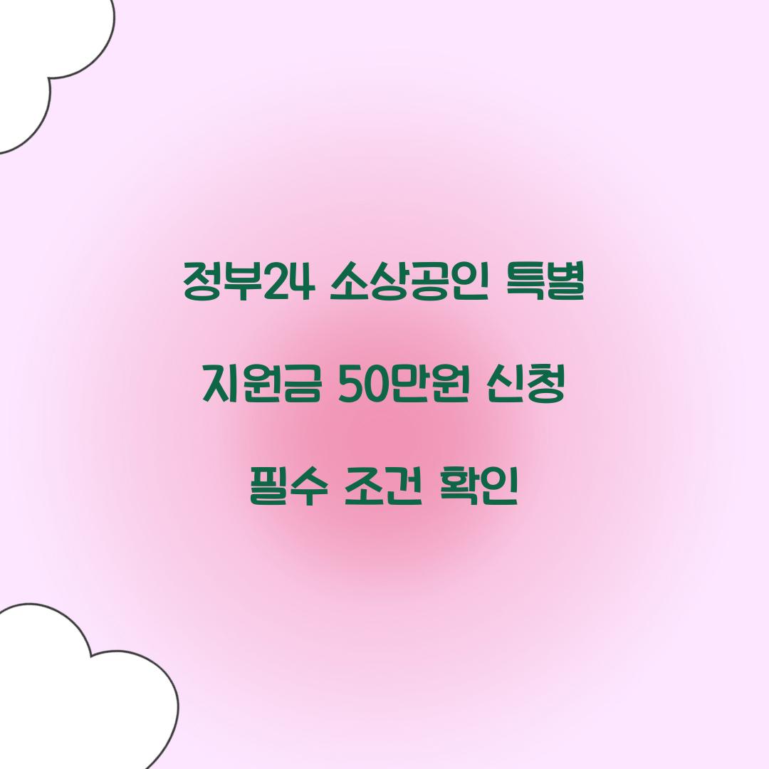 정부24 소상공인 특별 지원금 50만원
