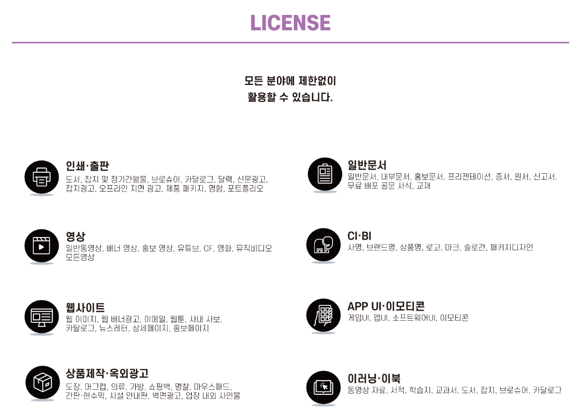 유니폰트의 라이선스