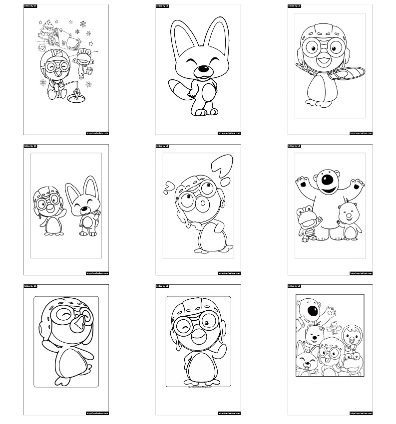 뽀로로 색칠공부 도안