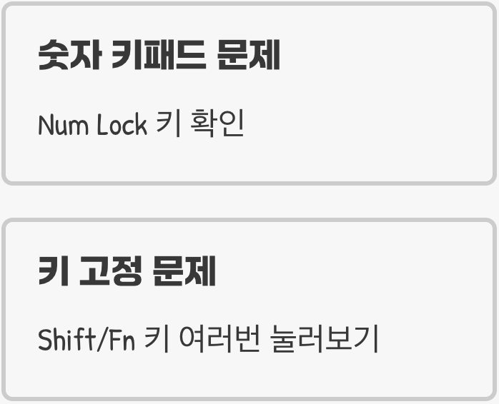 가장 먼저, 'Num Lock' 키를 의심하라