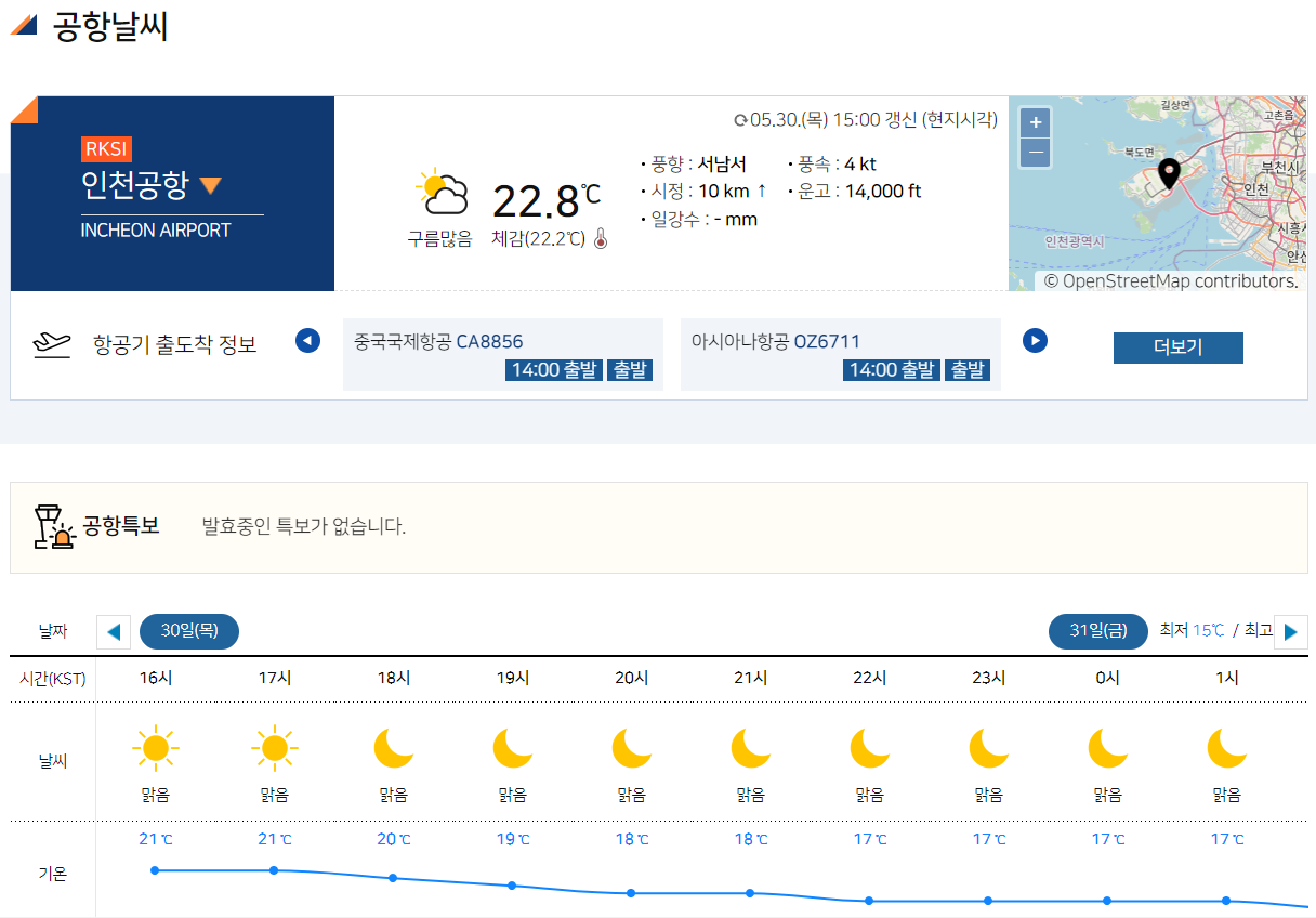기상청 날씨누리 테마별 날씨 확인하기(출처-기상청)