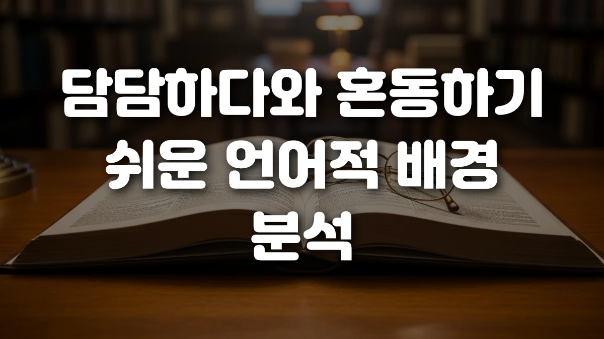 담담하다와 혼동하기 쉬운 언어적 배경 분석