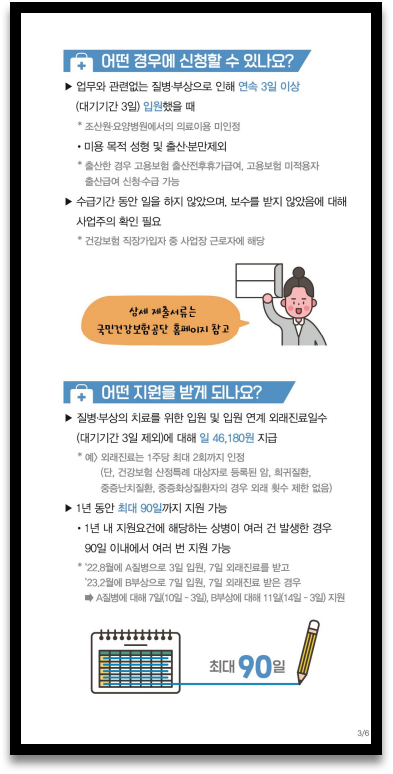 생계지원금을 받는 상병수당