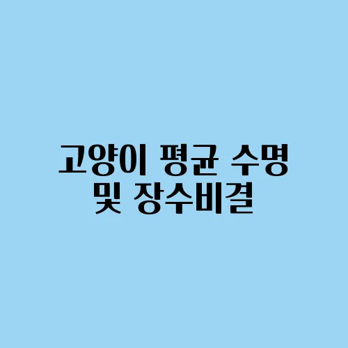 고양이 평균 수명 및 장수비결