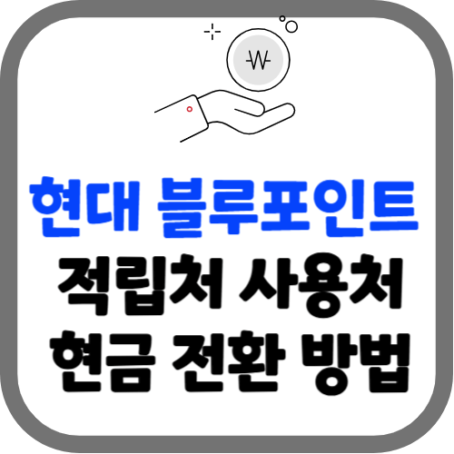 현대 블루포인트 적립 방법, 사용처, 현금 전환