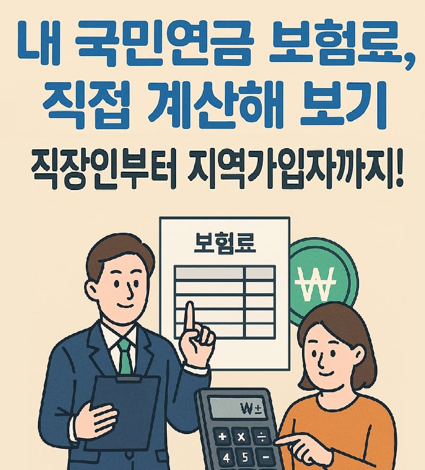 🧮 내 국민연금 보험료, 직접 계산해 보기: 직장인부터 지역가입자까지!