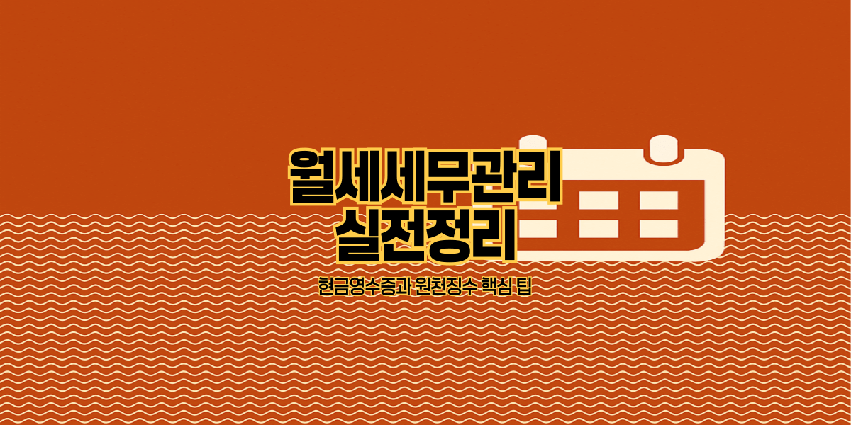 월세세무관리 실전정리｜현금영수증과 원천징수 핵심 팁