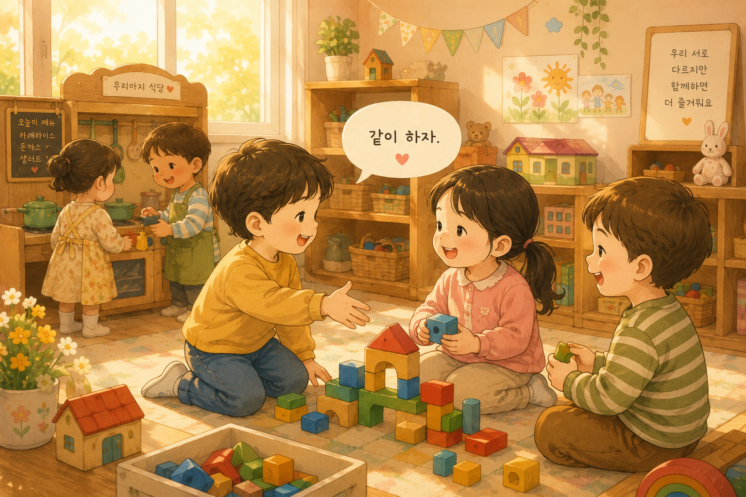 따뜻한 놀이방에서 함께 놀아요