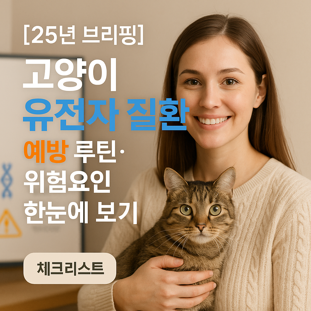 [25년 브리핑] 고양이 유전자 질환 – 예방 루틴·위험요인 한눈에 보기