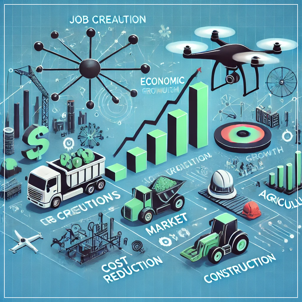 드론 기술의 경제적 영향을 나타낸 이미지