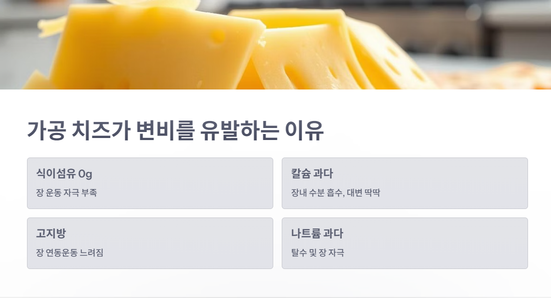 가공 치즈가 변비를 유발하는 이유