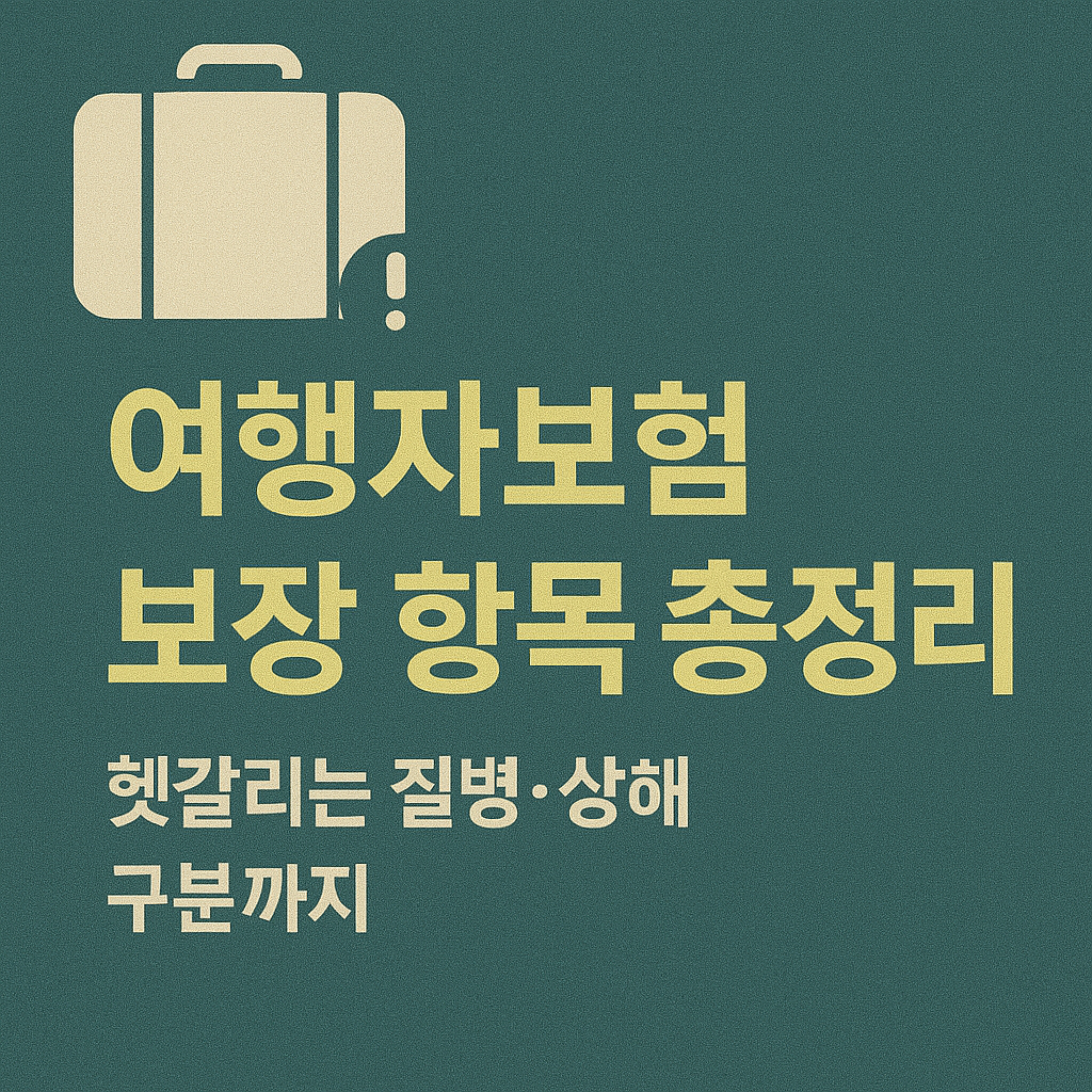 🧳여행자보험 보장 항목 총정리! 헷갈리는 질병&middot;상해 구분까지