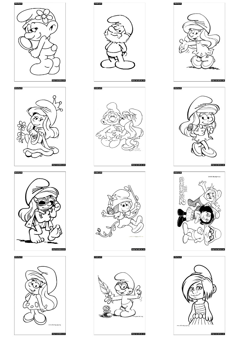 스머프 색칠공부 도안