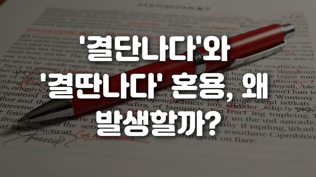 결단나다 와 결딴나다 혼용 왜 발생할까