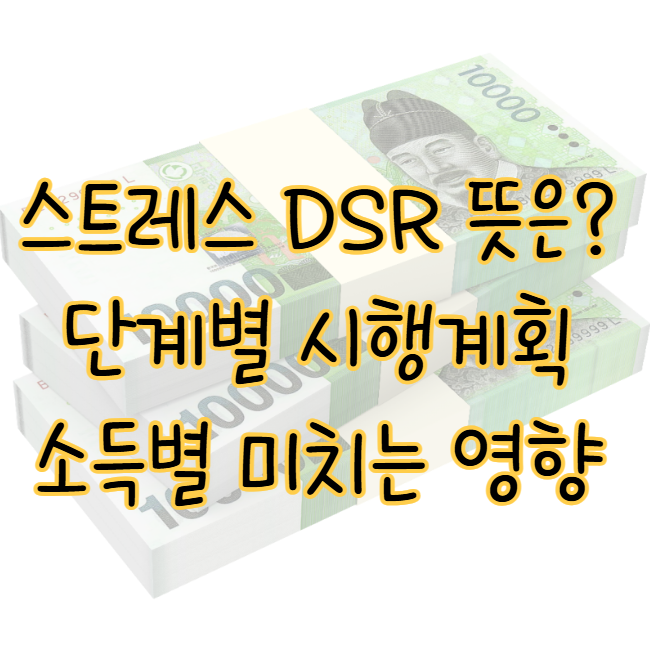 스트레스 DSR 뜻 단계별 시행 계획 소득계층별 미치는 영향 총정리 표지