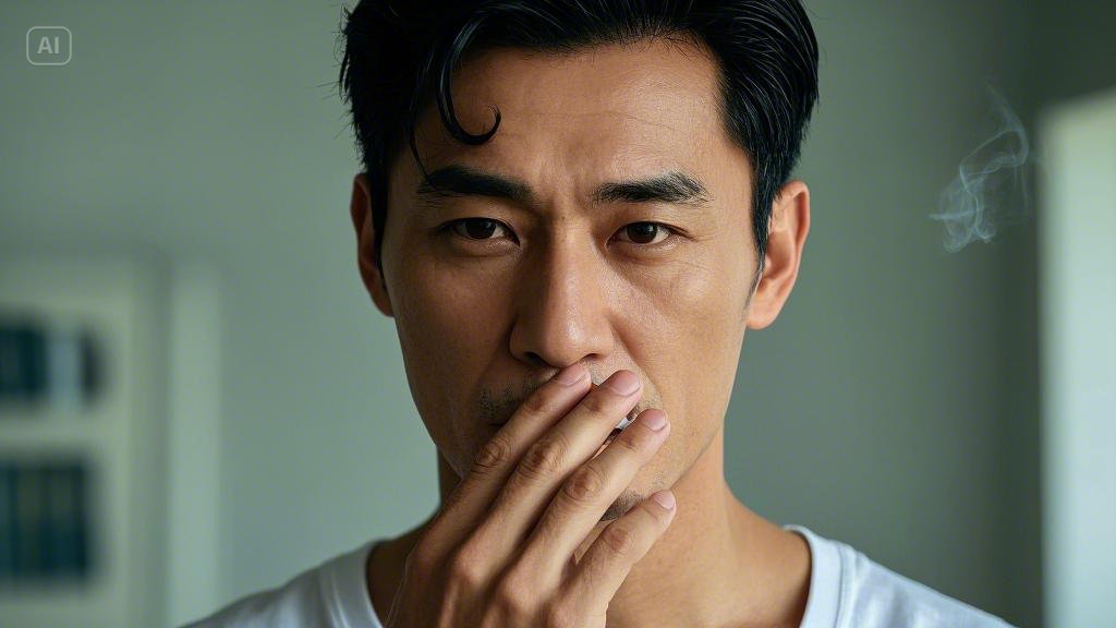 A man has stopped smoking.