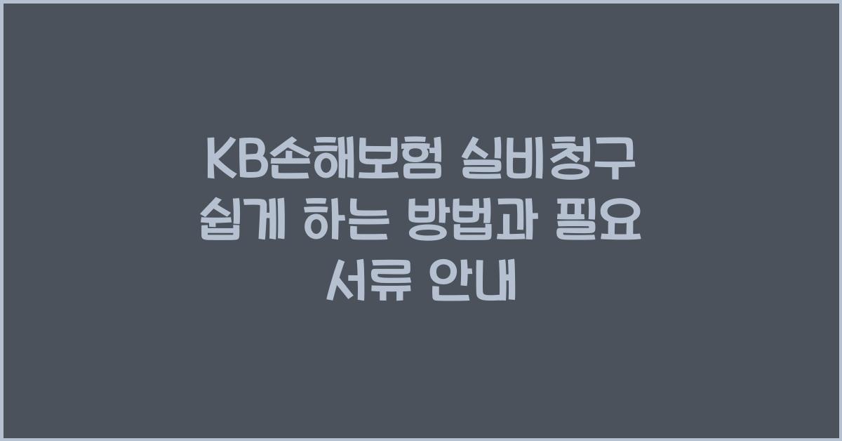 kb손해보험 실비청구