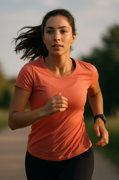 달리고 있는 여성 이미지