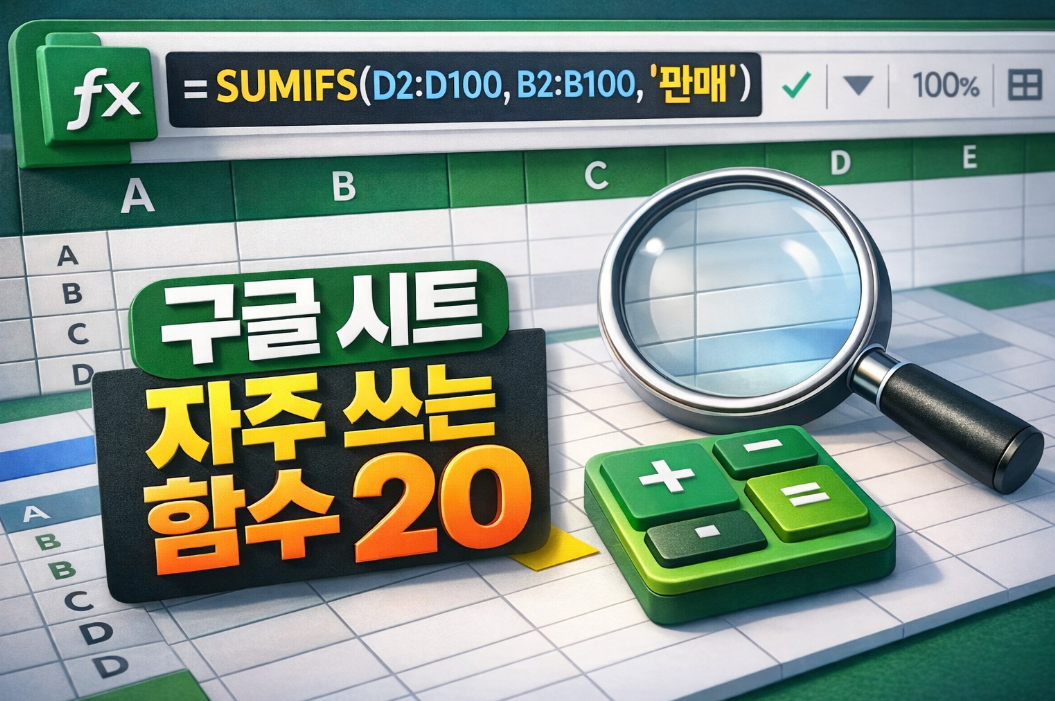 구글 시트 자주 사용하는 함수 20개 정리 초보가 먼저 익힐 순서와 예시