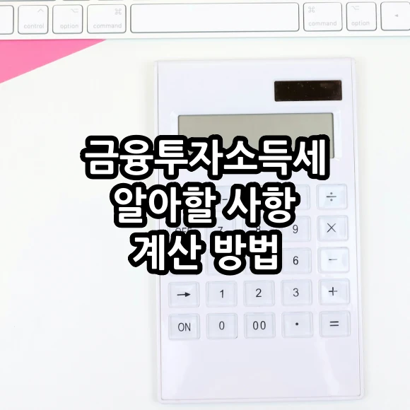 금융투자소득세 알아할 사항 및 계산 방법 (2025년부터 시행 예정)