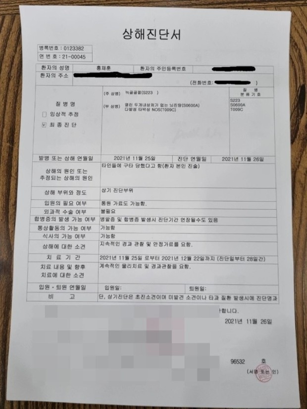 땅불 진단서