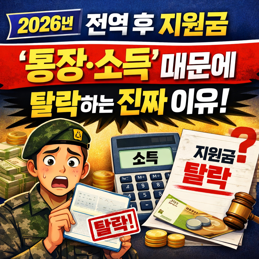 [2026년] 전역 후 지원금 &lsquo;통장&middot;소득&rsquo; 때문에 탈락하는 진짜 이유