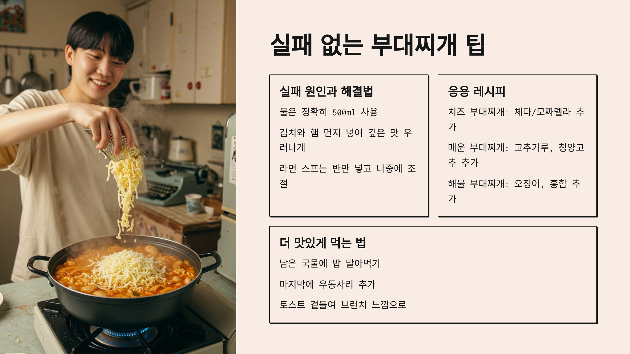 라면 부대찌개 실패없이 만드는법