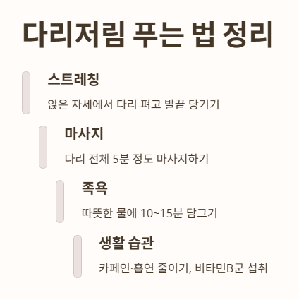  다리저림 푸는 법 정리