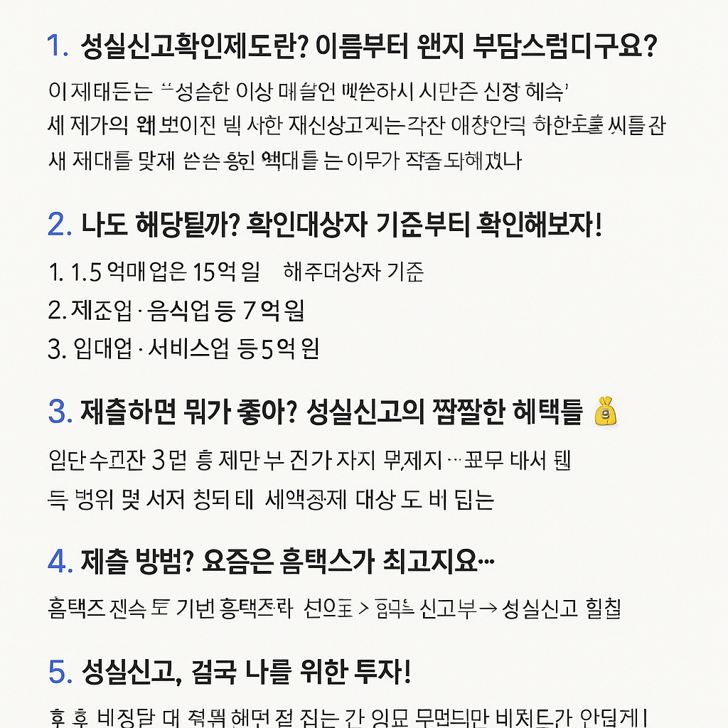 성실신고확인서, 왜 꼭 제출해야 할까요?