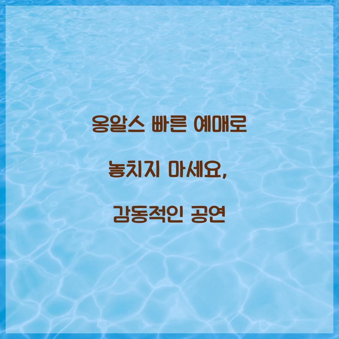 옹알스 빠른 예매