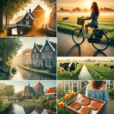 네덜란드 근교 여행하는 여행자의 모습 사진