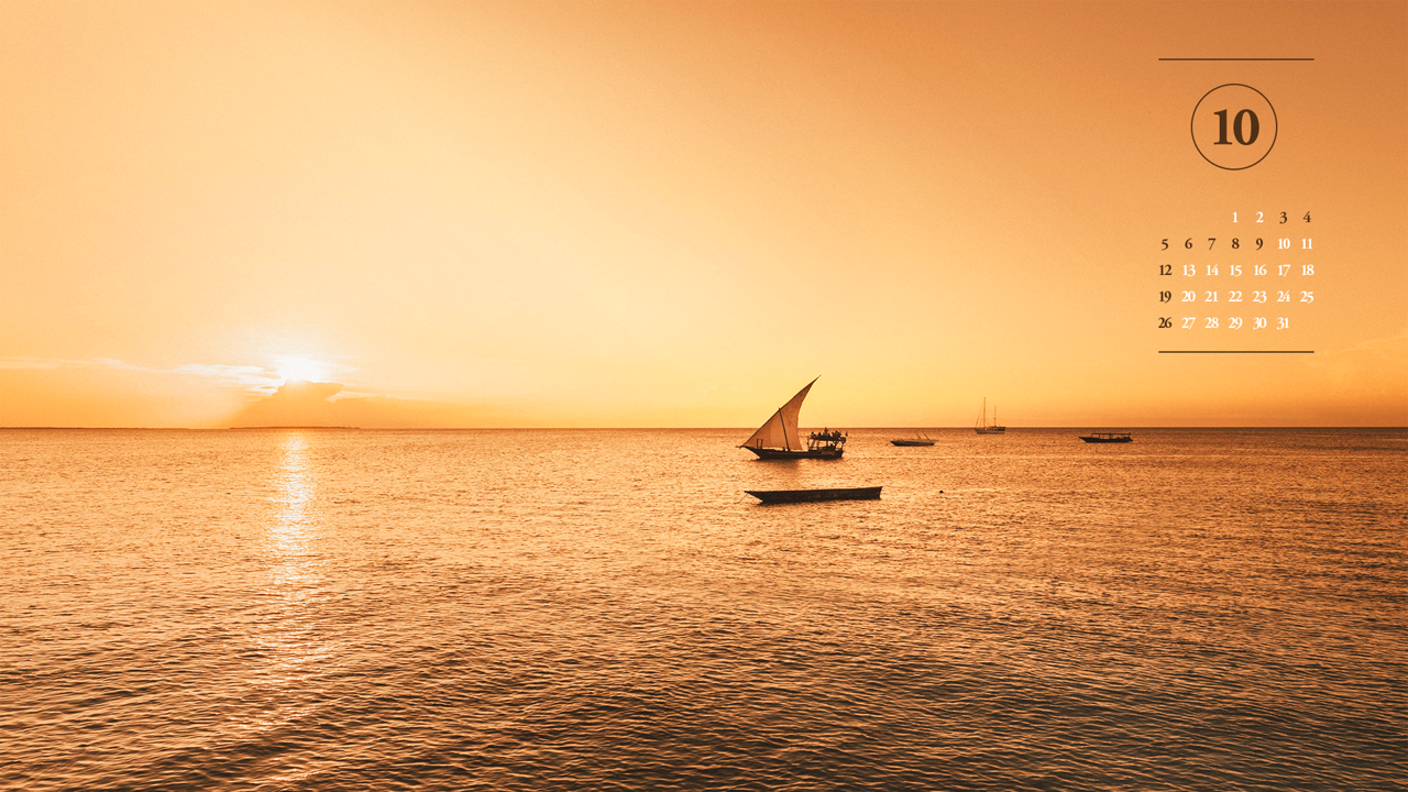07 요트와 노을 A - 2025년10월 노트북배경화면