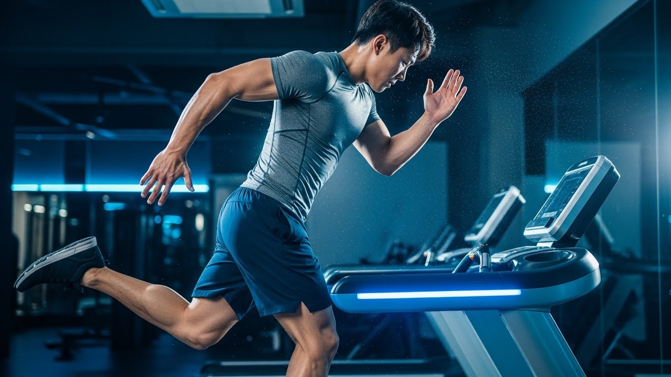 세포 에너지 공장인 미토콘드리아 재생을 위해 고강도 인터벌 운동을 수행하는 모습