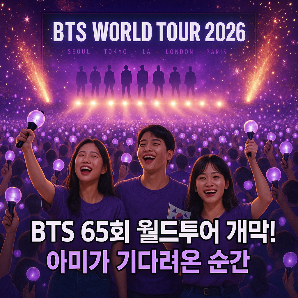 BTS 월드투어 공연에서 열광하는 아미