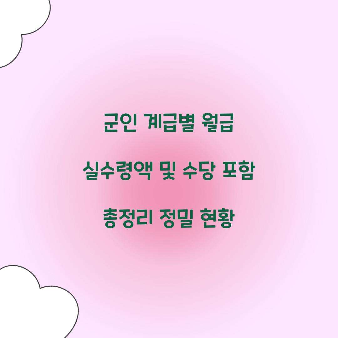 군인 계급별 월급