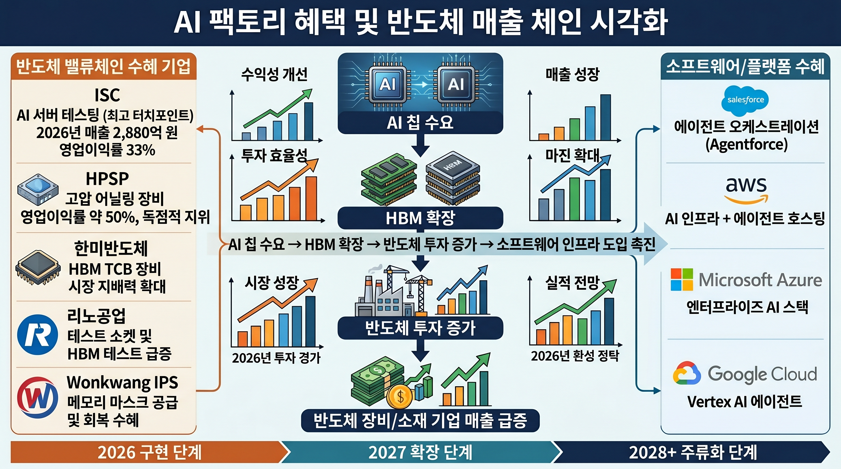 2026년 AI 팩토리 수혜 구조 - 피지컬AI&middot;에이전트AI, 반도체 소부장(ISC&middot;HPSP&middot;한미반도체), 소프트웨어(Salesforce&middot;AWS), 투자 경로